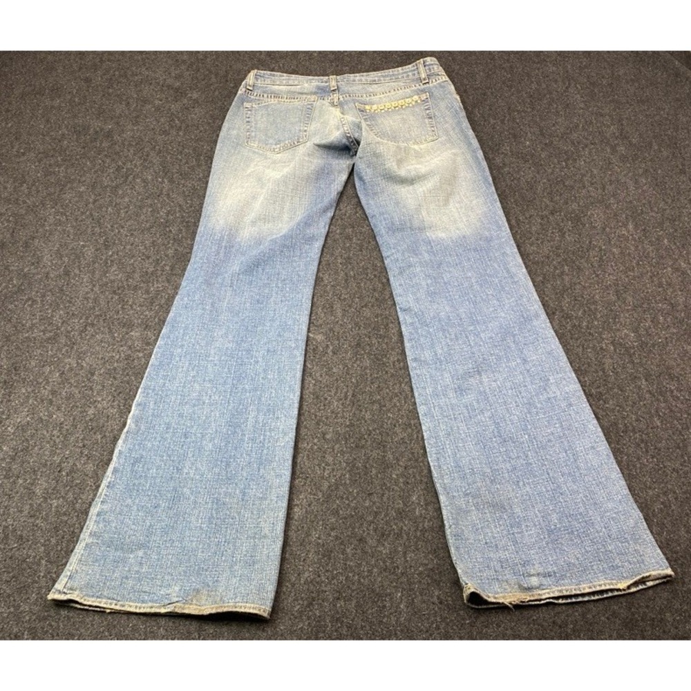 Streets Ahead Flare Jeans Women 30 Blue Rhinestone Embellished Y2K USA Made